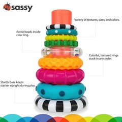 Stacks of Circles: Non-Toxic 9-Piece Stacking Ring STEM Toy for Ages 6-24