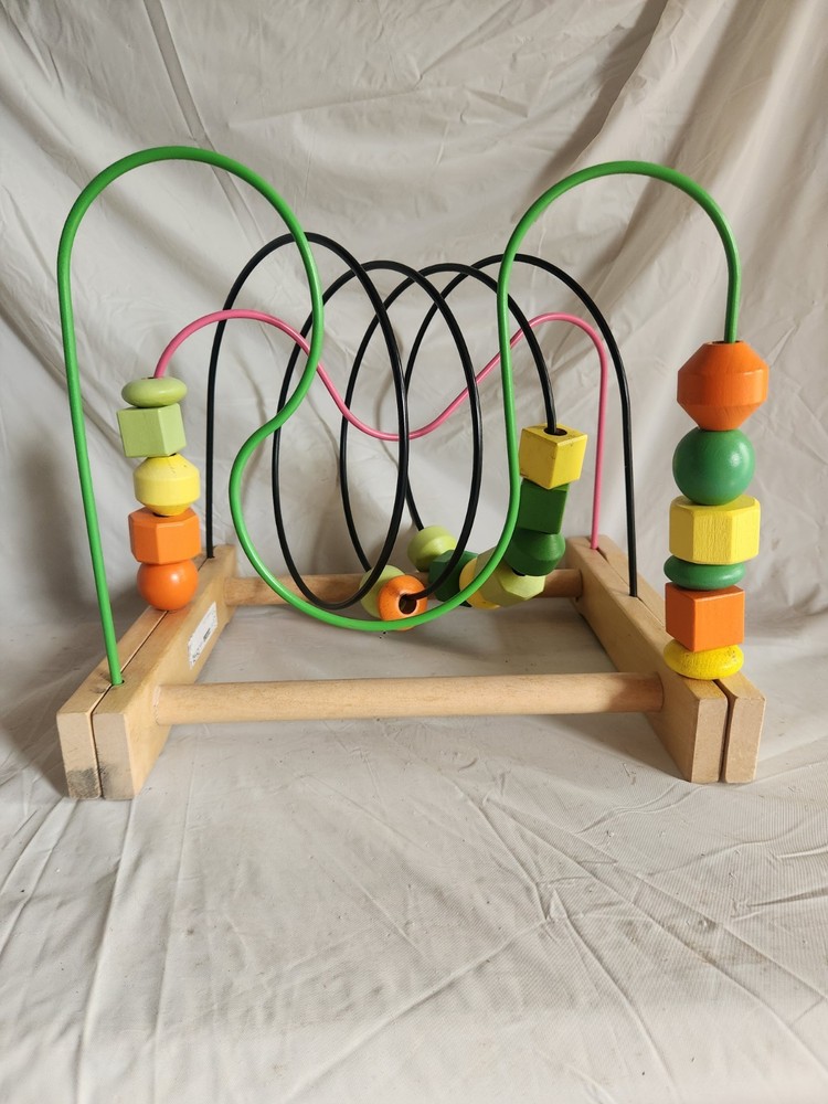 IKEA MULA Bead Rollercoaster featuring Colorful Wooden Beads on Wire Tracks