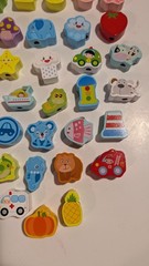 39 Montessori Wooden Lacing Beads Toys for Toddlers,Educational Stringing