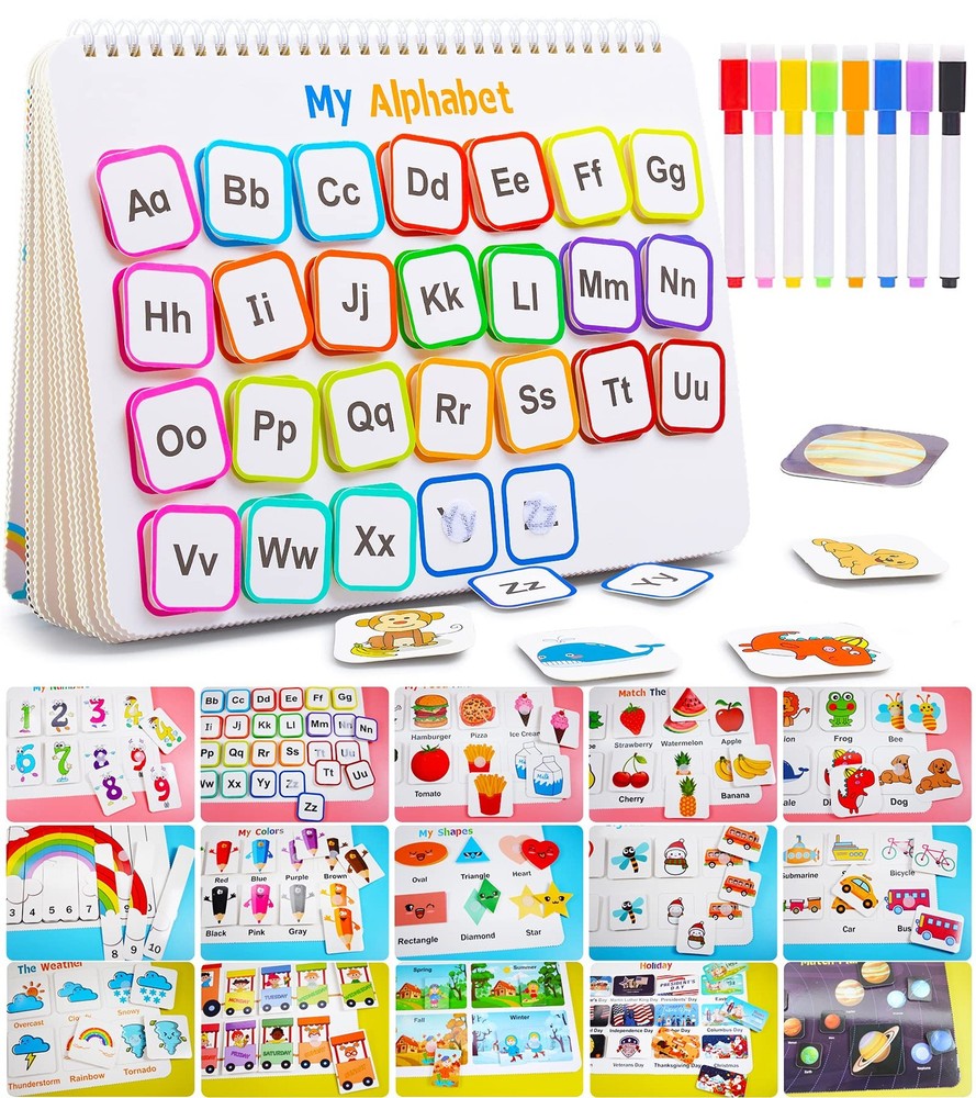 Montessori Preschool Learning Activities Busy Book – Workbook Activity Binder…