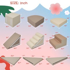 9-Piece Kids Climb & Crawl Soft Foam, Block Activity Play Set for Child