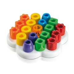 Quercetti: Chunky Peggy – 22pc Peg Blocks Stacking Toy, Shapes Sorting Set,…