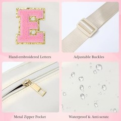 Birthday Gifts for 3 4 5 6 7 8 9 10 Year Old Girl, Initial Fanny Pack Beige L