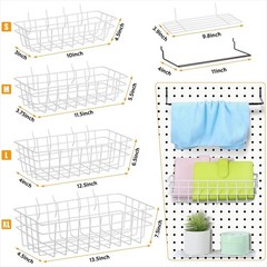 95-Piece Pegboard Accessories Set with Hooks, Cups, Wire Shelf, Tissue Box, C…