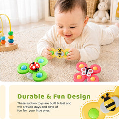 Strong Suction Cup Fidget Rotating Sensory Bath Toys for Baby Christmas Stocking