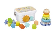Wooden Shape Sorter Rainbow Stacker Baby Toy 12M