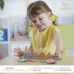 Eco-Friendly Montessori Shape Sorter – Engaging 20-Piece Puzzle for Safe Play