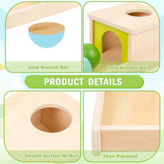 Object Permanence Box with Tray Three Balls Montessori Toys for 6-12 Months Baby