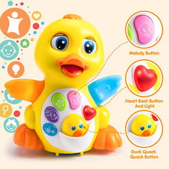 Baby Toys Duck, Infant Dancing Crawling Musical Toys 18+ Months, Tummy Time Ligh