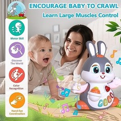 Easter Bunny Musical Toy for 1 +Year Old, Baby Crawling Toys 6 to 12 Months,…