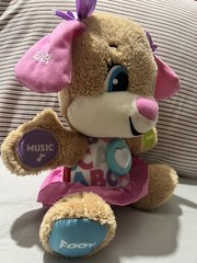 Fisher Price Laugh & Learn Puppy’s Smart Stages Toy Tested Pink in color Girls