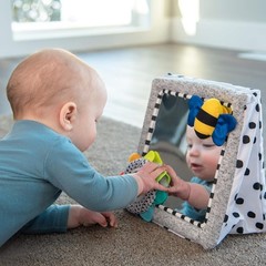 Tummy Time See Me Floor Mirror for Babies – Safe Rainbow Design 10″ x 9.5″