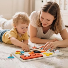 9-in-1 Montessori Busy Board for Toddlers – Educational Travel Toy for Ages 3-5