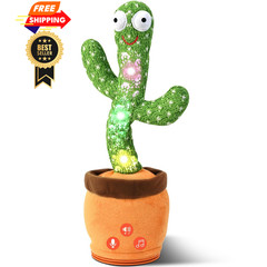 SANJOIN Cactus Baby Toy Talking Dancing Singing Adjustable 12.6 inches, Green