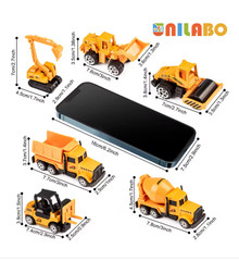 Alloy Construction Vehicles STEM Toy Set with Truck Crane Excavator for Kids