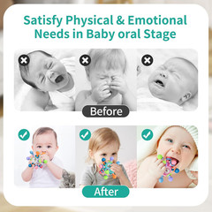 Baby Montessori Teething Toys for 0-6 6-12 Months BPA Free Sensory Toys for Babi