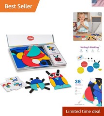 Interactive Montessori Puzzle Set: 36 Blocks for Shape & Color Learning