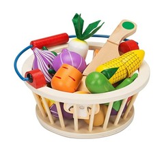 Victostar Magnetic Wooden Cutting Fruits Vegetables Food Play T… USA FAST SHIP