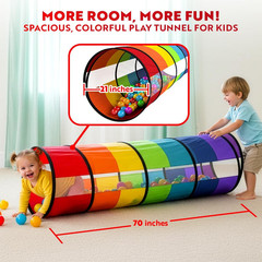 Extra-Large Play Tunnel for Toddlers 1-3 Years – Pop-Up Baby Crawl Tube, Sensory