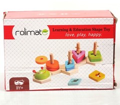 Rolimate Learning Education Shape Toy Beech Wood Caterpillar non-toxic ages 3+