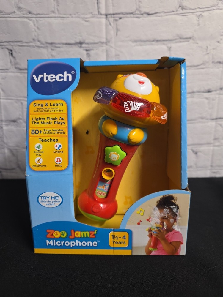 2016 Vtech Zoo Jamz Sing & Learn Microphone 80 Plus Songs Age 1 1/2 To 4 Years
