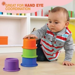 Colorful Stacking Cups for Babies and Toddlers, 8 PCS Nesting and Stackable C…