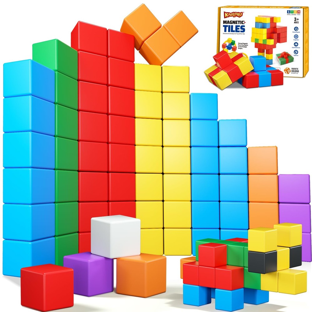 Magnetic Building Blocks 32PCS STEM Montessori Magnet Cubes for Toddlers Age 3-5