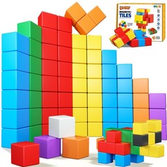 Magnetic Building Blocks 32PCS STEM Montessori Magnet Cubes for Toddlers Age 3-5