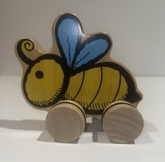 Begin Again Wooden Garden Bee Push Around Toy