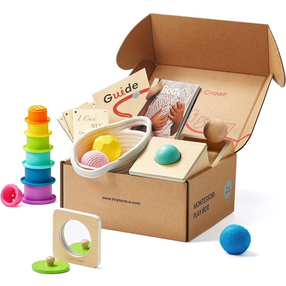 Tiny Land Montessori Toy Set for Babies 7-9 Months Senser Play Kit – Medium
