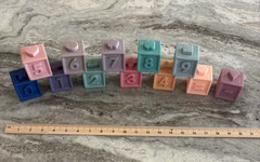 12 Soft Rubber Sensory Blocks Multi Sided Numbers 0 through 9