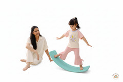 Kids Wobble Balance Board Montessori Waldorf Toy for Toddlers Ages 3-6 Blue 32in