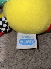 Vintage EDEN Plush Octopus 9” Baby Sensory Toy Rattle Crinkle Teether Primary