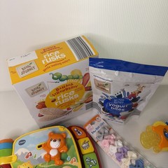 Baby Infant Toddler Lot 8 Items Activity Toys Sensory Toys For Baby Snacks Binky