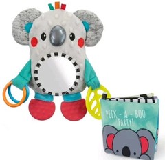 Sassy Koala Mirror Attachable Toy & Book 0 Months Old and Up – Baby Shower Gift
