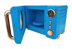 Blue Children Novelty Lifelike Plastic Mini Microwave Spinning Tray Toy (Works)