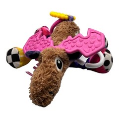 Tomy Lamaze Baby Play & Grow Mortimer Moose Plush Rattle Clip On Pink Antlers 9”