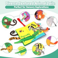 Baby Books Toys, Touch and Feel Crinkle Cloth Book for Infant Baby 0-3-6-12-1…
