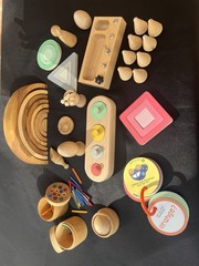 Montessori Wooden Play Lot Toddler Baby Sorting Toys colors 75 pcs puzzle shapes