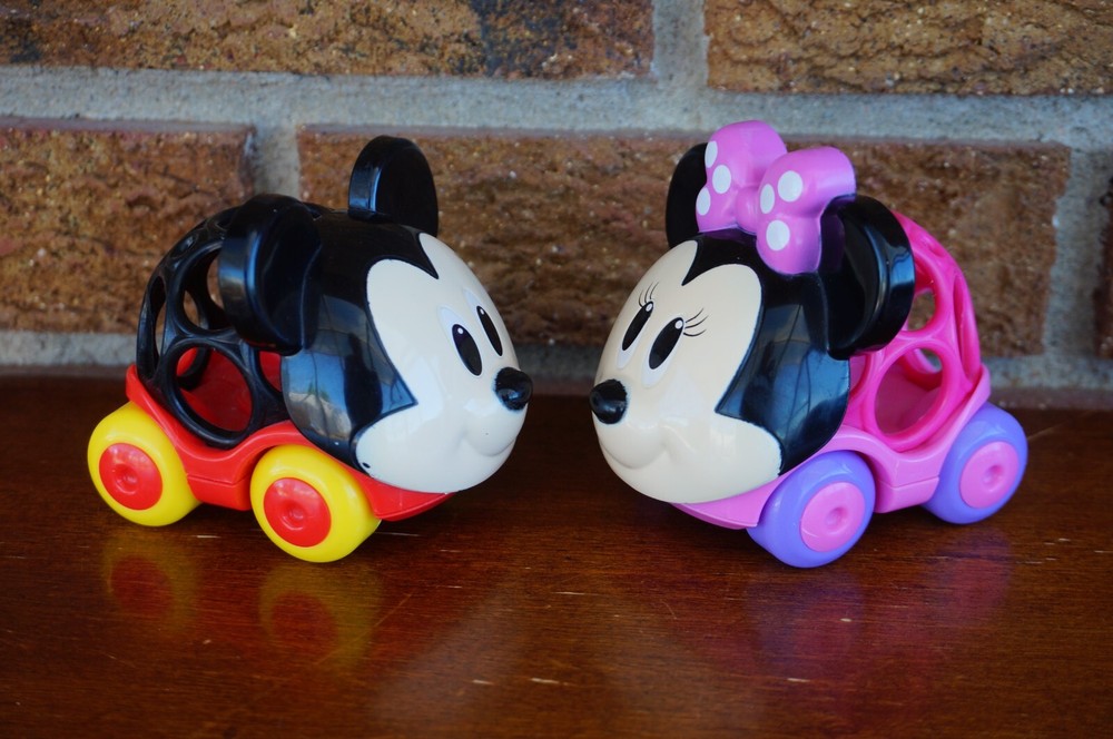 BABY Toy Lot Set OBALL O Ball Easy Grip Mickey Mouse Minnie Mouse CAR Red Pink
