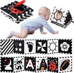 High Contrast Black & White Baby Book for Visual Stimulation – 0-12