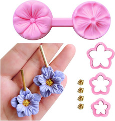 Flower Petal Polymer Clay Cutters for Earrings Making, 4 Shapes with Polymer Cla