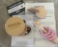 Giggles Montessori eco friendly wood baby toy Rattle set 0-12month pink New