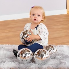 Silver Sensory Balls for Babies Toddler Mirrored Balls Tactile Nursery Toys 4pcs