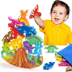 Dinosaur Wooden Stacking Blocks Montessori Toy Ages 3-8
