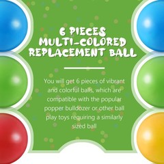 Multi-Colored Replacement Ball Set of 6 for Playskool Ball Popper Toys Comp