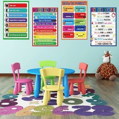 Pajean 4 Pack Classroom Rules Posters 17 x 22 Inch Motivational Bulletin Boar…