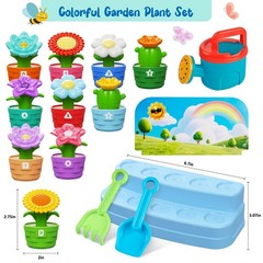 Easter Montessori Flowers Garden Toy for Toddlers, Gardening Set with Waterin…