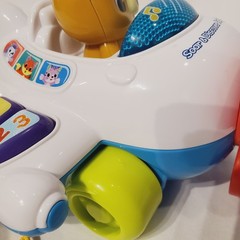 Vtech Soar & Discover Airplane Interactive Pull Toy Bear Pilot Music Lights