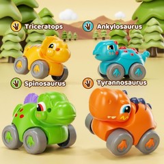 Toys for 1 Year Old Boys, Dinosaur Slide with 4 Mini Push Cars for Baby 12-18…